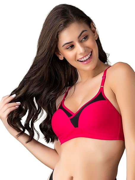 Clovia Women’s Cotton-Rich Non-Padded Wire-Free T-Shirt Bra – Everyday Comfort
